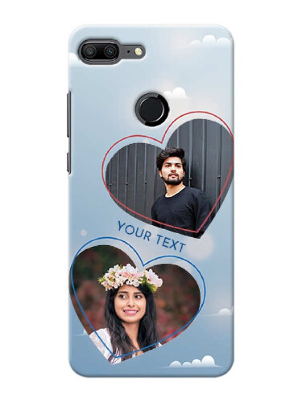 Custom Huawei Honor 9 Lite couple heart frames with sky backdrop Design