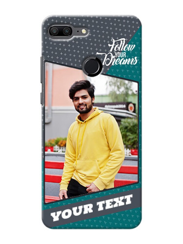 Custom Huawei Honor 9 Lite 2 colour background with different patterns and dreams quote Design