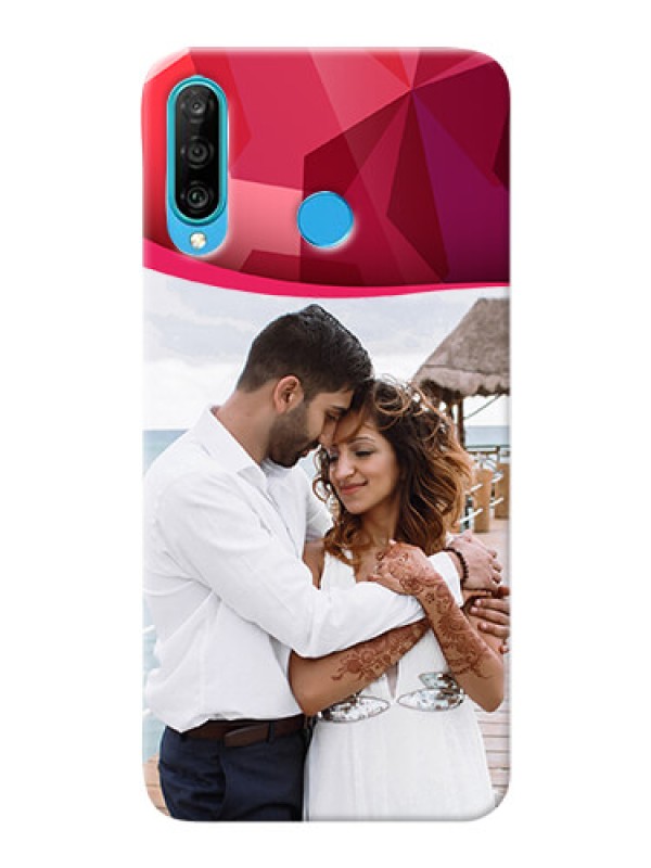 Custom Huawei P30 Lite custom mobile back covers: Red Abstract Design