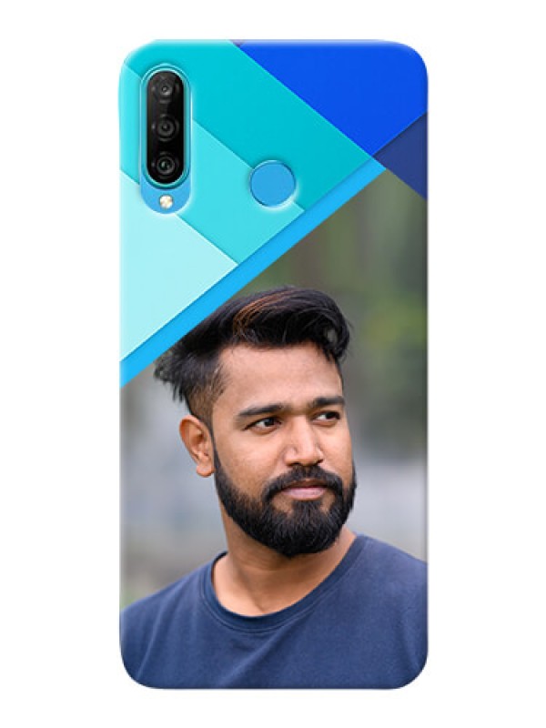 Custom Huawei P30 Lite Phone Cases Online: Blue Abstract Cover Design