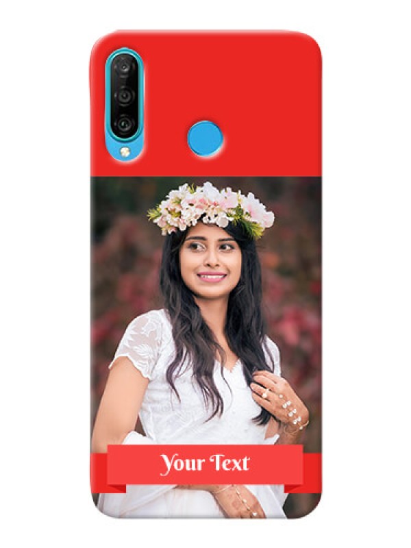 Custom Huawei P30 Lite Personalised mobile covers: Simple Red Color Design