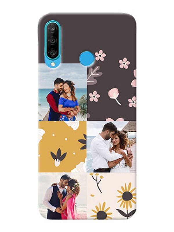 Custom Huawei P30 Lite phone cases online: 3 Images with Floral Design