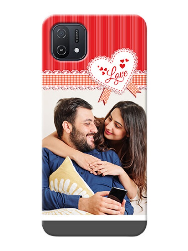 Custom Oppo A16k phone cases online: Red Love Pattern Design
