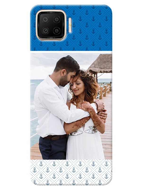 Custom Oppo F17 Mobile Phone Covers: Blue Anchors Design