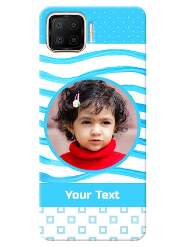 Custom Oppo F17 phone back covers: Simple Blue Case Design