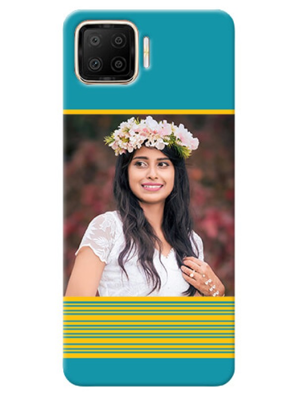 Custom Oppo F17 personalized phone covers: Yellow & Blue Design 