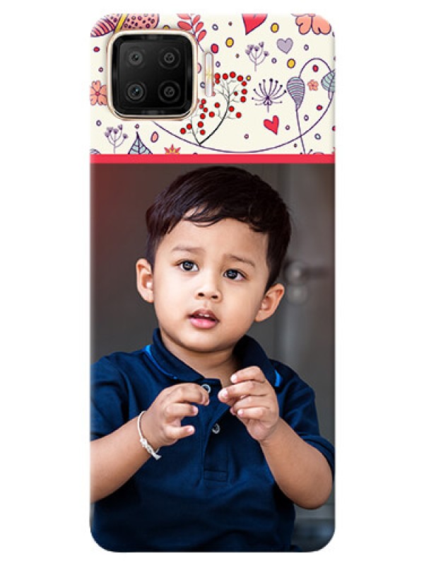 Custom Oppo F17 phone back covers: Premium Floral Design