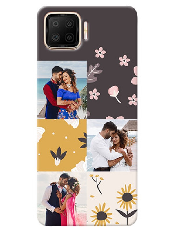Custom Oppo F17 phone cases online: 3 Images with Floral Design