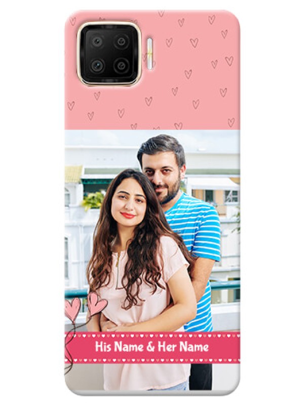 Custom Oppo F17 phone back covers: Love Design Peach Color