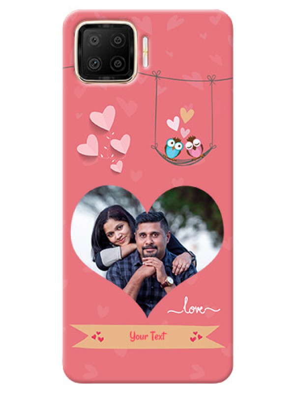 Custom Oppo F17 custom phone covers: Peach Color Love Design 