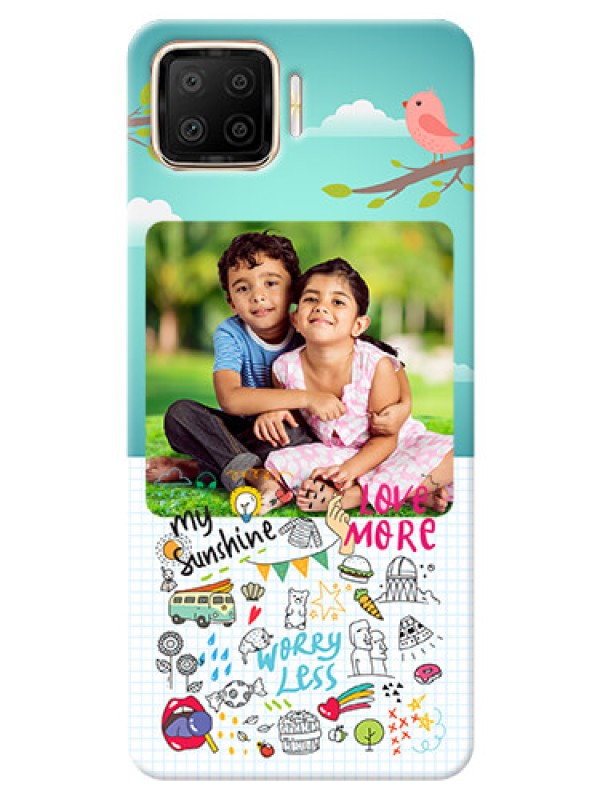 Custom Oppo F17 phone cases online: Doodle love Design