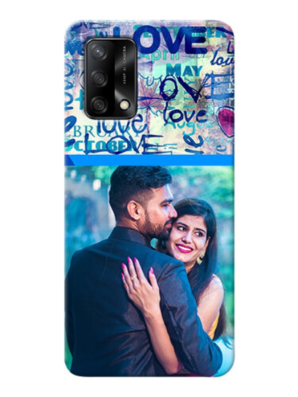 Custom Oppo F19s Mobile Covers Online: Colorful Love Design