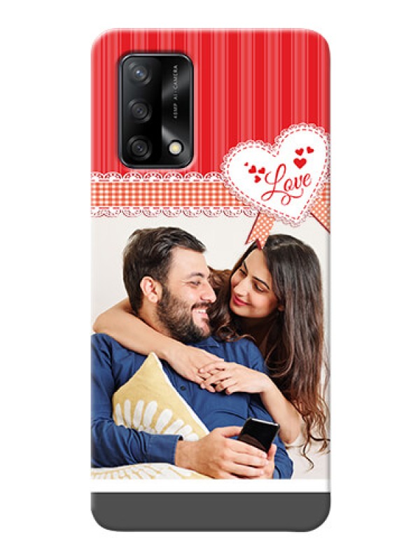 Custom Oppo F19s phone cases online: Red Love Pattern Design