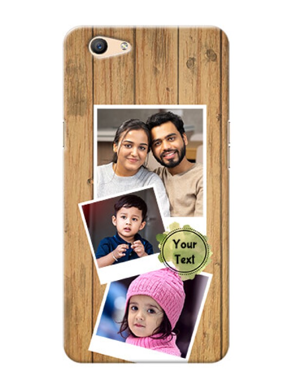 Custom Oppo F1s 3 image holder with wooden texture  Design