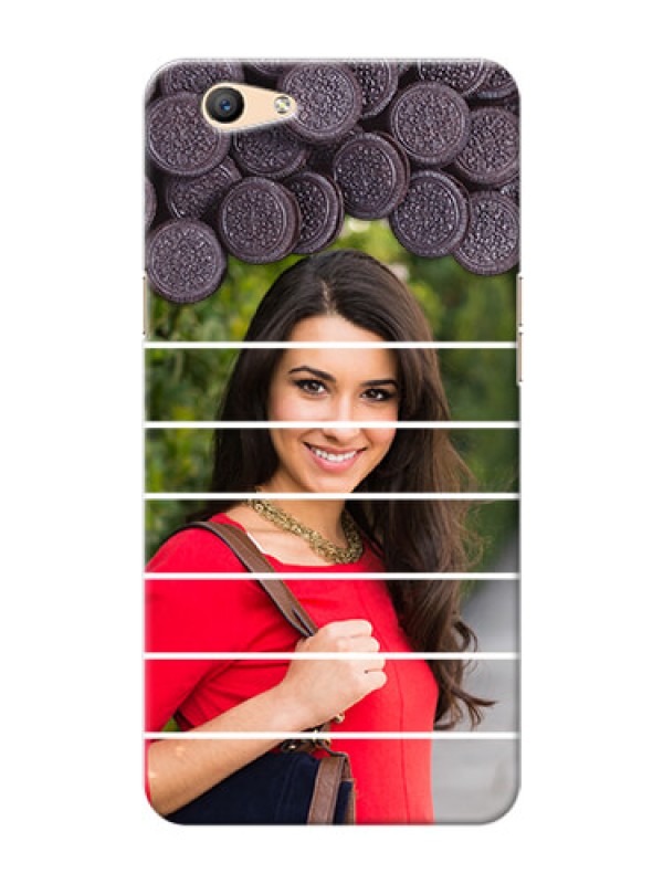 Custom Oppo F1s oreo biscuit pattern with white stripes Design
