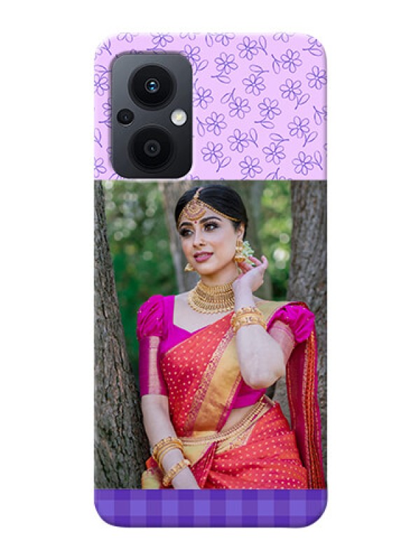 Custom Oppo F21 Pro 5G Mobile Cases: Purple Floral Design