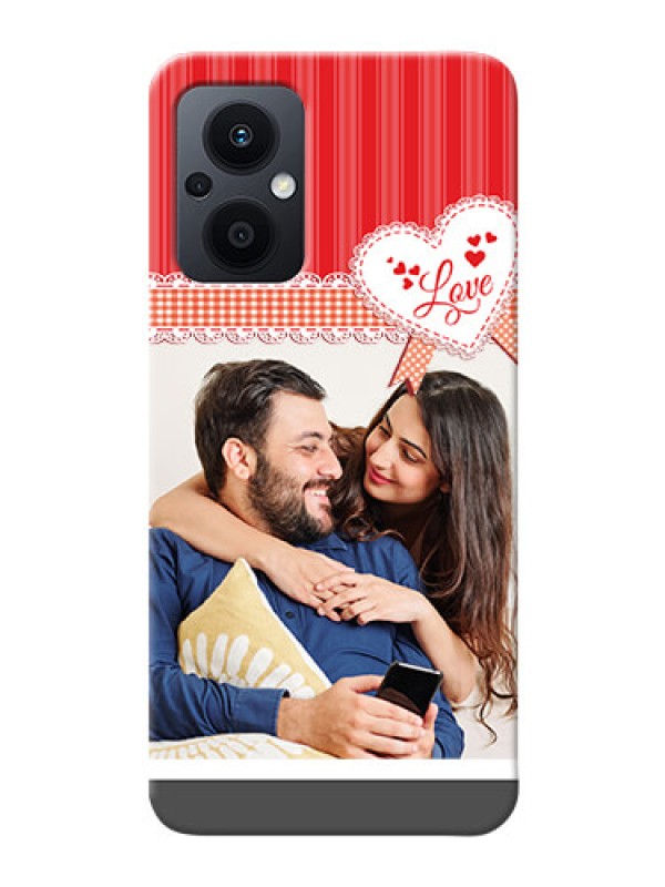 Custom Oppo F21 Pro 5G phone cases online: Red Love Pattern Design