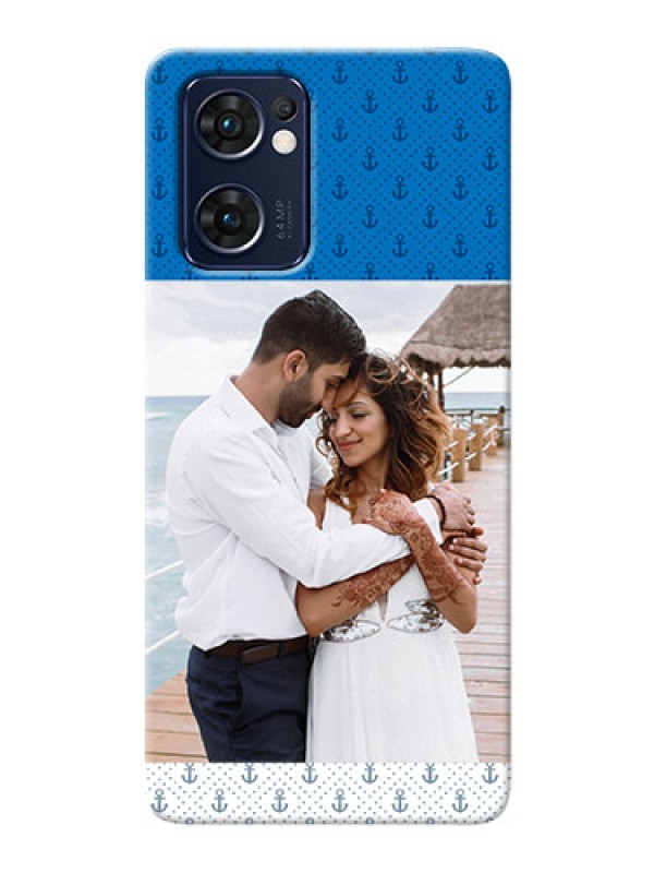 Custom Reno 7 5G Mobile Phone Covers: Blue Anchors Design