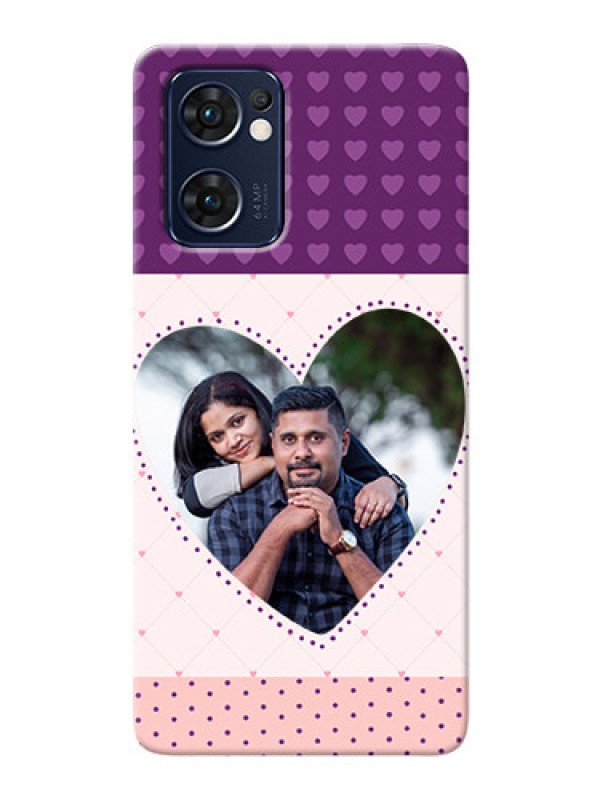 Custom Reno 7 5G Mobile Back Covers: Violet Love Dots Design