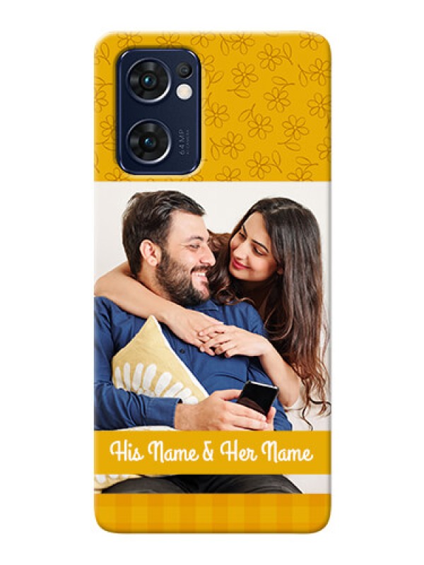 Custom Reno 7 5G mobile phone covers: Yellow Floral Design