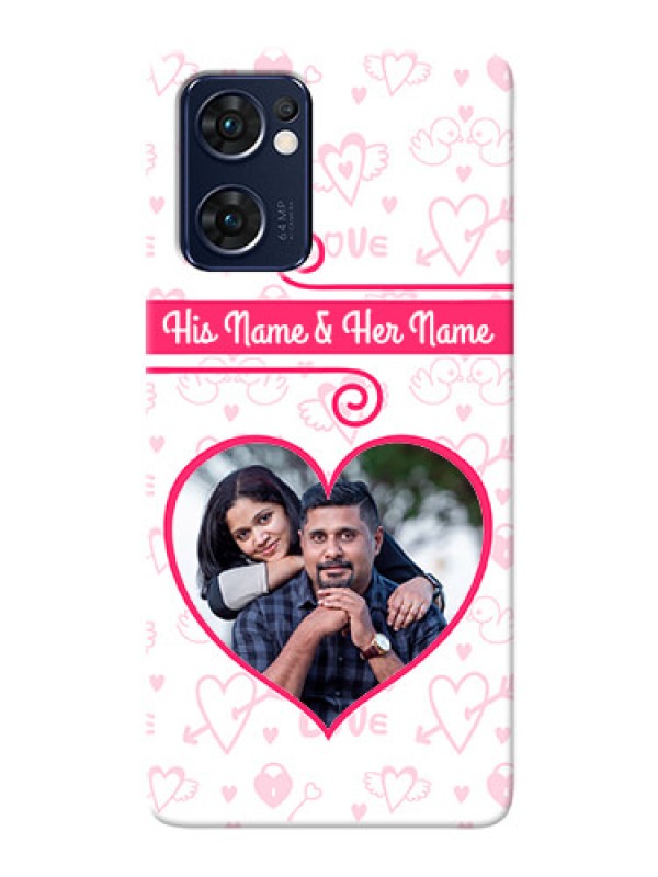 Custom Reno 7 5G Personalized Phone Cases: Heart Shape Love Design