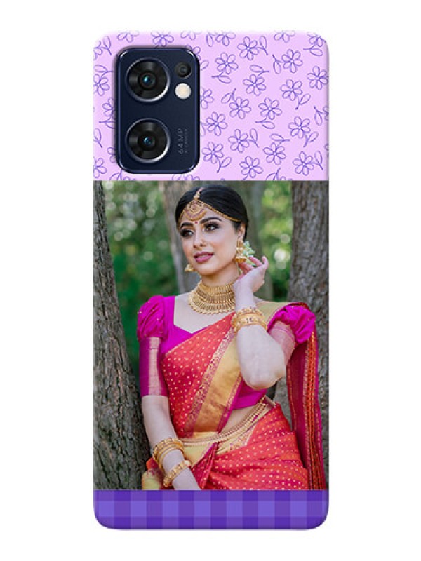 Custom Reno 7 5G Mobile Cases: Purple Floral Design