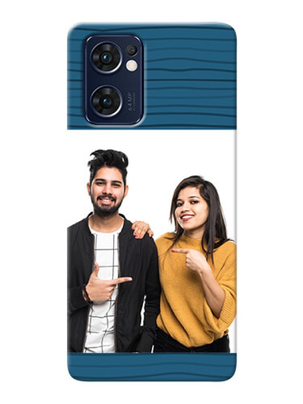 Custom Reno 7 5G Custom Phone Cases: Blue Pattern Cover Design