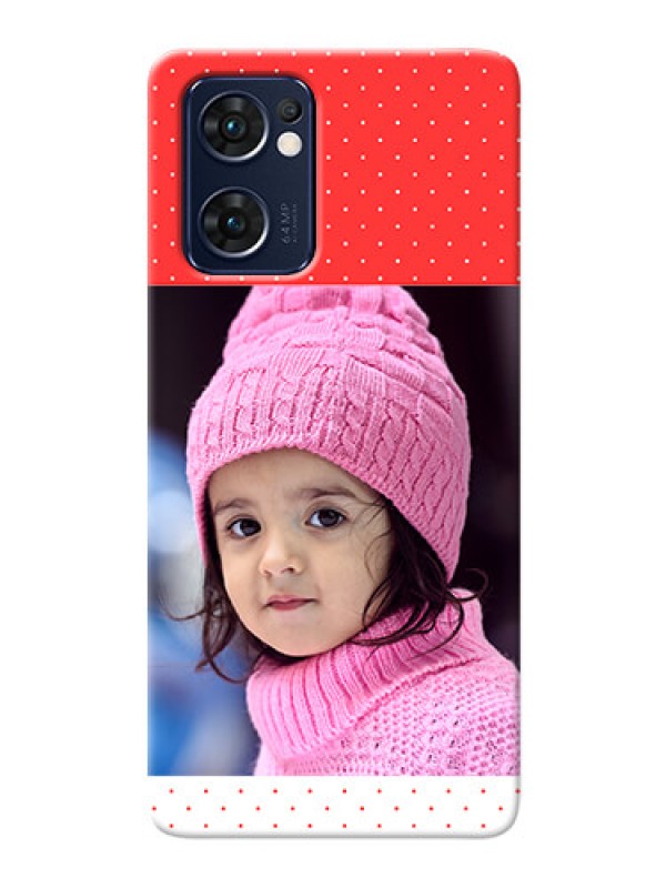 Custom Reno 7 5G personalised phone covers: Red Pattern Design