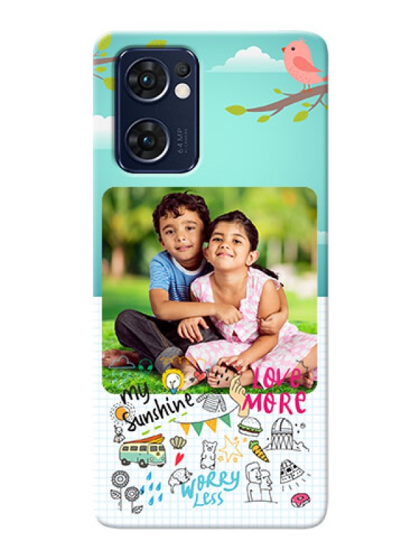 Custom Reno 7 5G phone cases online: Doodle love Design