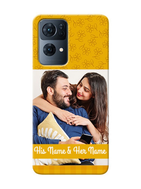Custom Reno 7 Pro 5G mobile phone covers: Yellow Floral Design