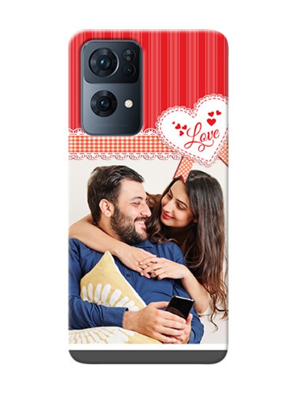 Custom Reno 7 Pro 5G phone cases online: Red Love Pattern Design