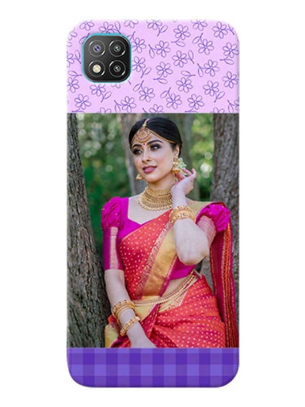 Custom Poco C3 Mobile Cases: Purple Floral Design
