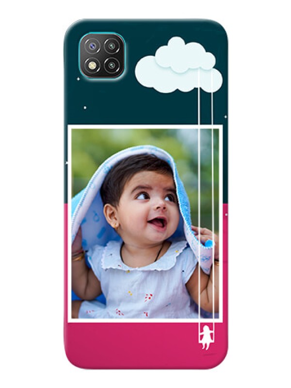 Custom Poco C3 custom phone covers: Cute Girl with Cloud Design