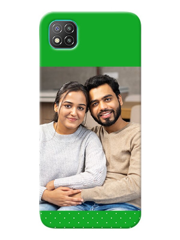 Custom Poco C3 Personalised mobile covers: Green Pattern Design