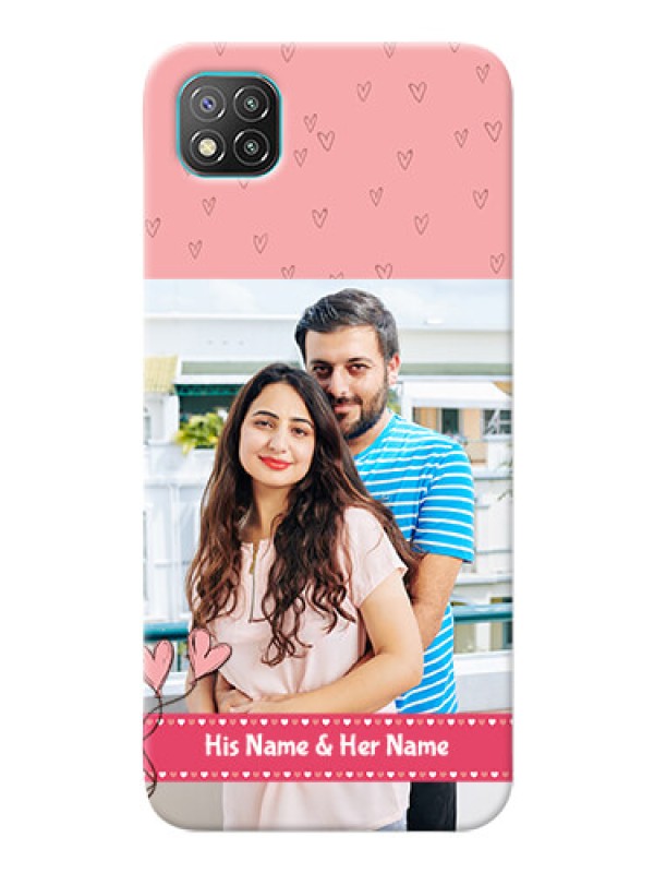 Custom Poco C3 phone back covers: Love Design Peach Color