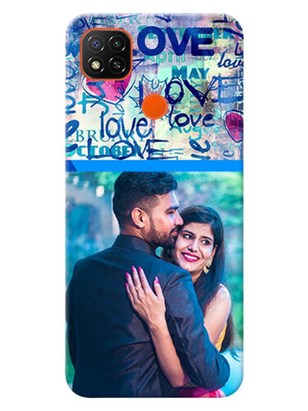 Custom Poco C31 Mobile Covers Online: Colorful Love Design