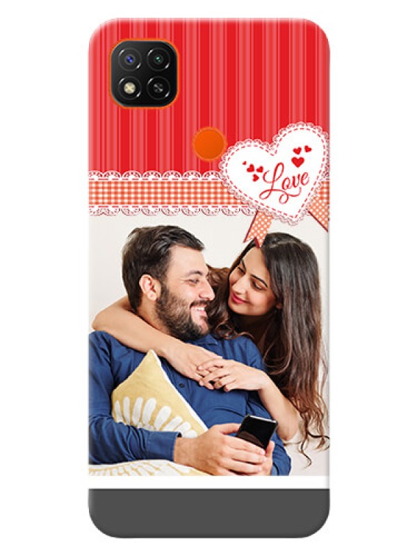 Custom Poco C31 phone cases online: Red Love Pattern Design