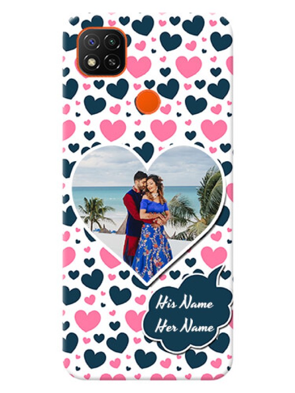 Custom Poco C31 Mobile Covers Online: Pink & Blue Heart Design