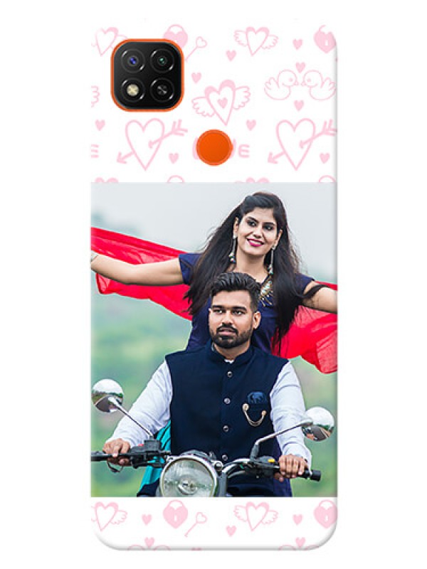 Custom Poco C31 personalized phone covers: Pink Flying Heart Design