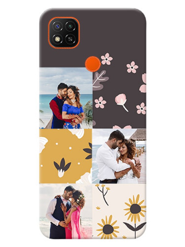 Custom Poco C31 phone cases online: 3 Images with Floral Design