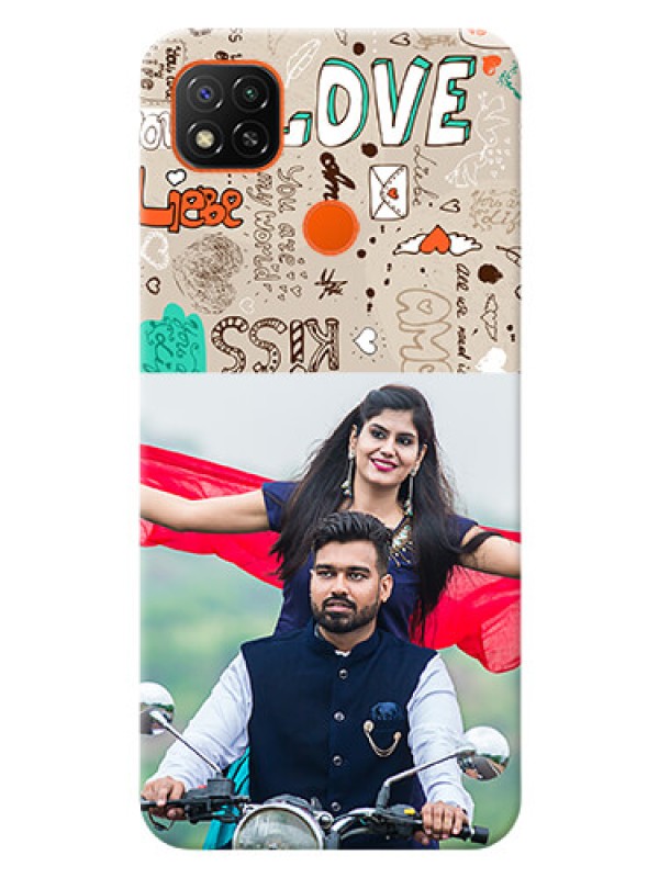 Custom Poco C31 Personalised mobile covers: Love Doodle Pattern 