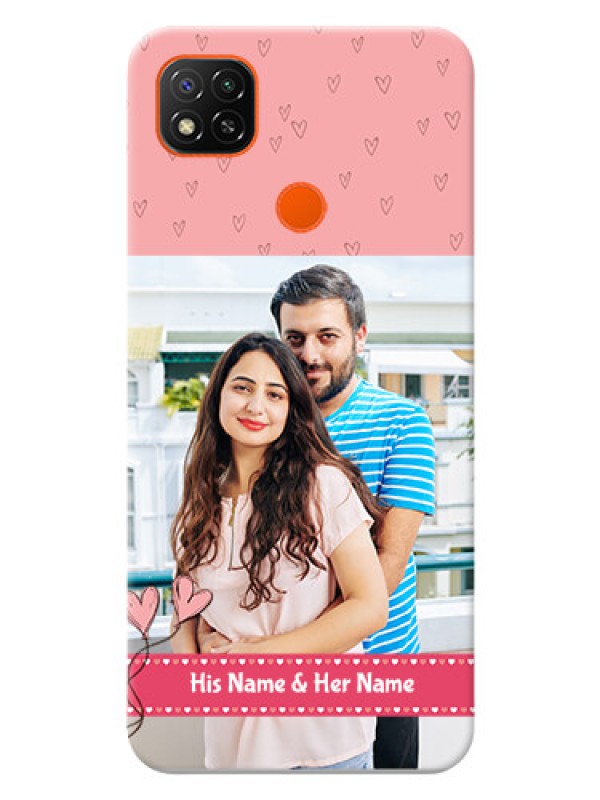 Custom Poco C31 phone back covers: Love Design Peach Color