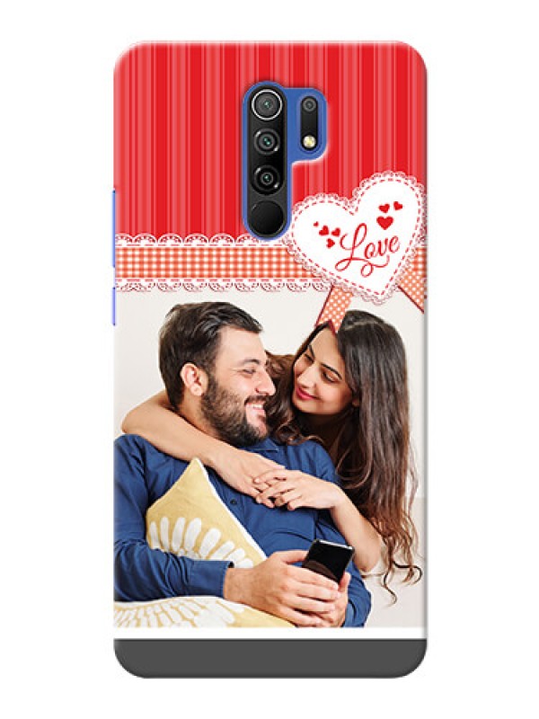 Custom Poco M2 Reloaded phone cases online: Red Love Pattern Design