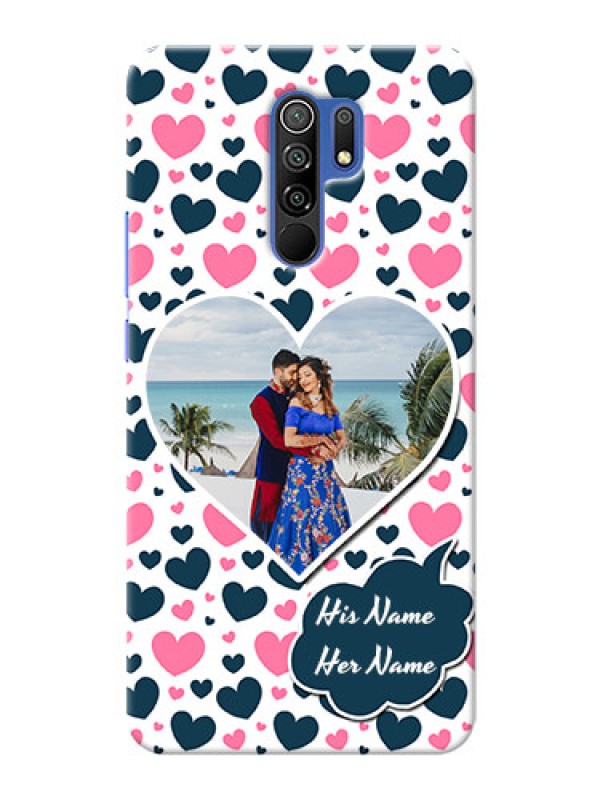 Custom Poco M2 Reloaded Mobile Covers Online: Pink & Blue Heart Design