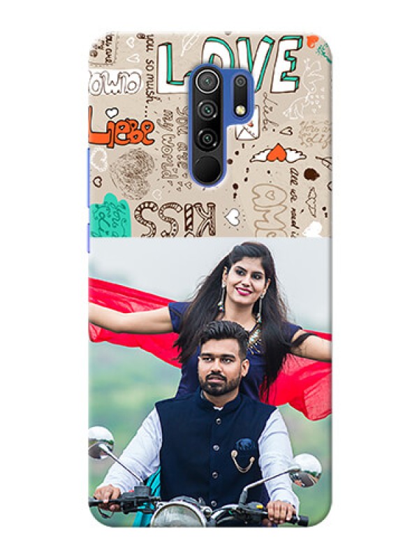 Custom Poco M2 Reloaded Personalised mobile covers: Love Doodle Pattern 