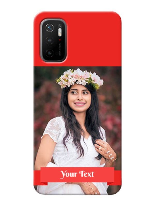 Custom Poco M3 Pro 5G Personalised mobile covers: Simple Red Color Design