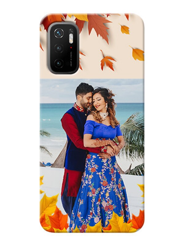 Custom Poco M3 Pro 5G Mobile Phone Cases: Autumn Maple Leaves Design
