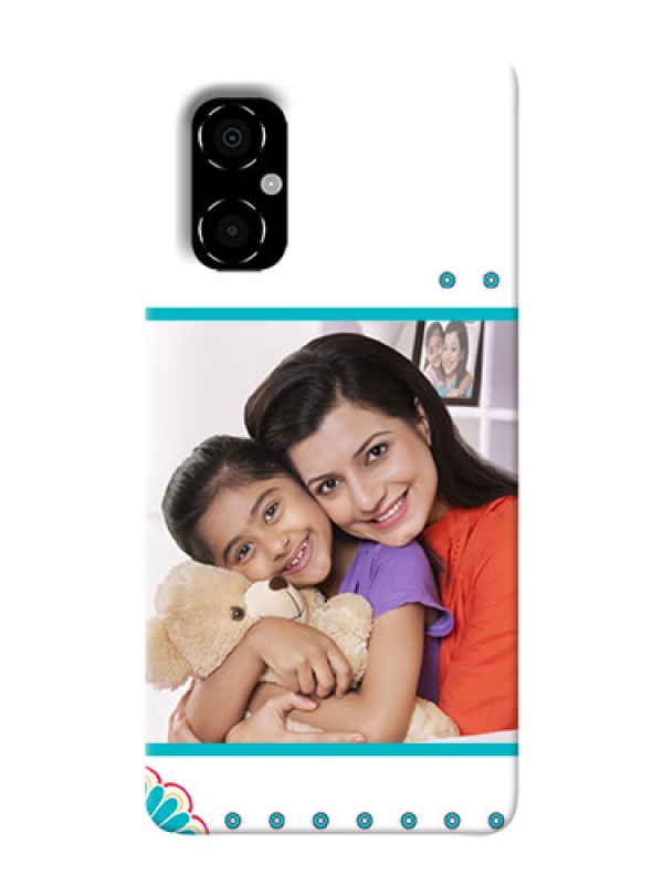 Custom Poco M4 5G Single Pic Upload With Black Ble Lines Design Custom Phone Case