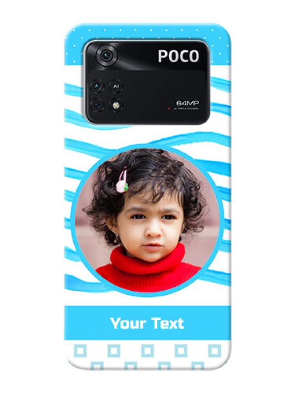 Custom Poco M4 Pro 4G phone back covers: Simple Blue Case Design
