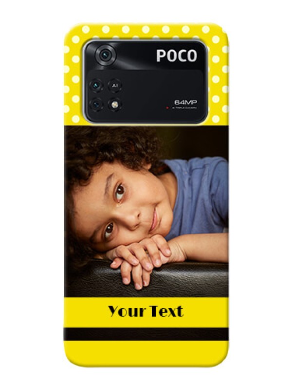Custom Poco M4 Pro 4G Custom Mobile Covers: Bright Yellow Case Design